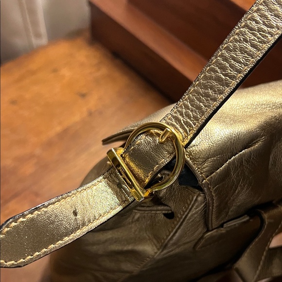 Salvatore Ferragamo Metallic Gold Shoulder Bag - Picture 7 of 12